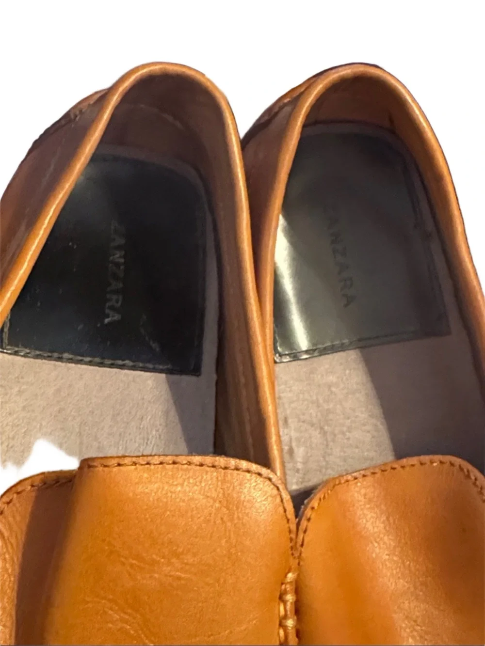 Zanzara NWOT Men's Tan Leather Slip-On Driving‎ Loafers